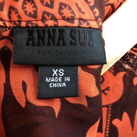ANNA SUI for TARGET Sheer Tank Top Ruffle Neck XS - Picture 11 of 12